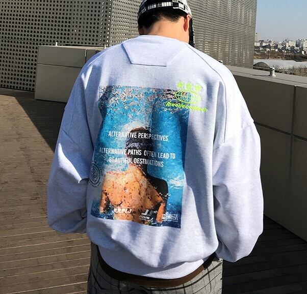 全1色 パーカー トップス プリント カジュアル おしゃれ