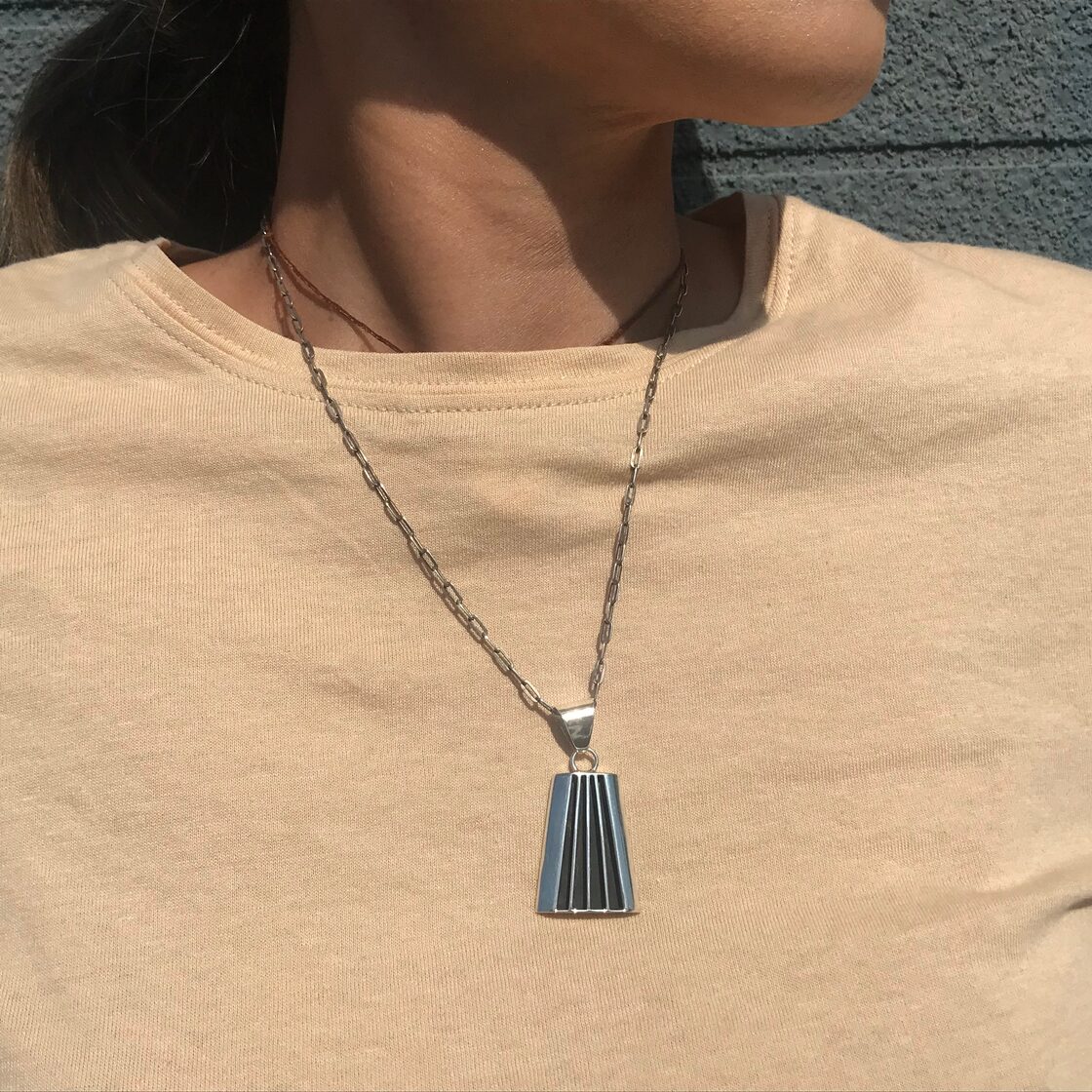 Sterling silver ナバホ族 エッジプレートペンダントトップ〈Francis