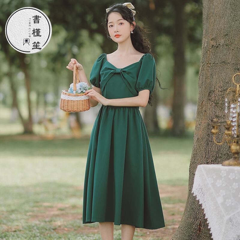 書槿笙シリーズ ワンピース 2color 赤or緑 ロング丈 無地 結婚式 卒業式 発表会 演奏会 デート Elegant 書槿笙シリーズ ワンピース 2color 赤or緑 ロング丈 無地 結婚式 卒業式 発表会 演奏会 デート Elegant