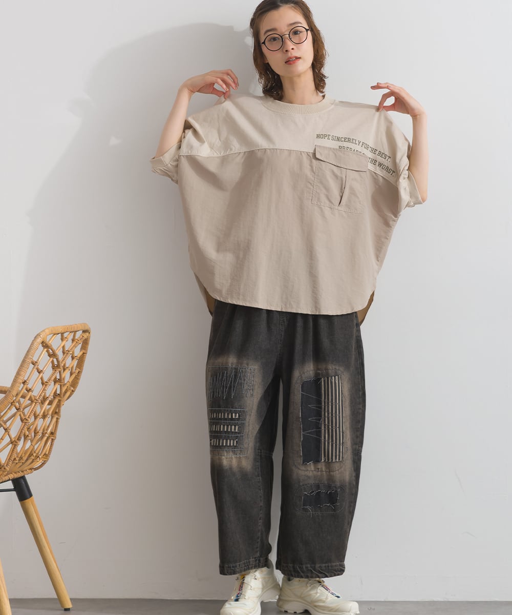 K262054 ナイロン切替ポケットつきプルオーバー / Nylon Panel Pocket