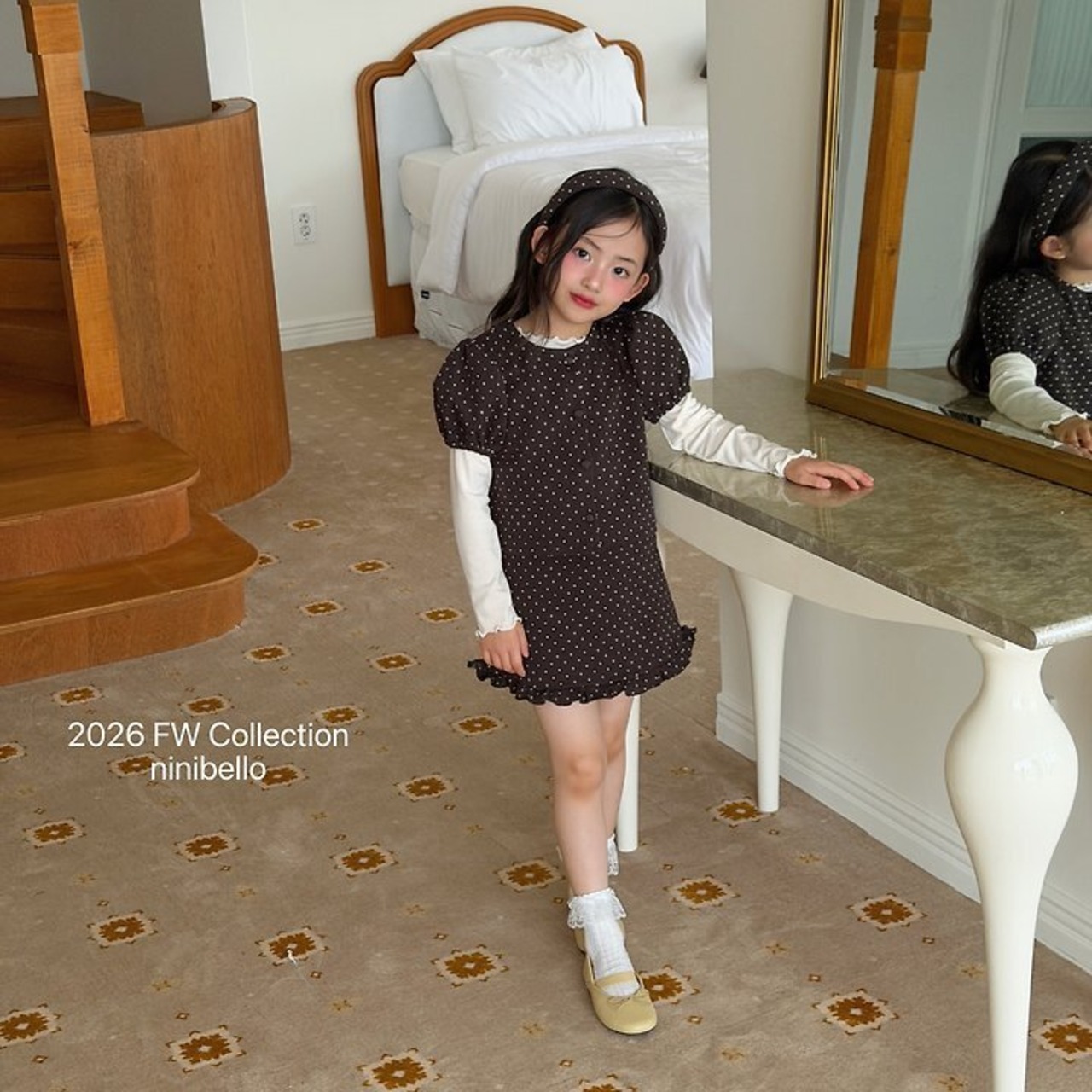 韓国子供服 / ninibello / Dear Dot Skirt  / スカート *XS~XXL*