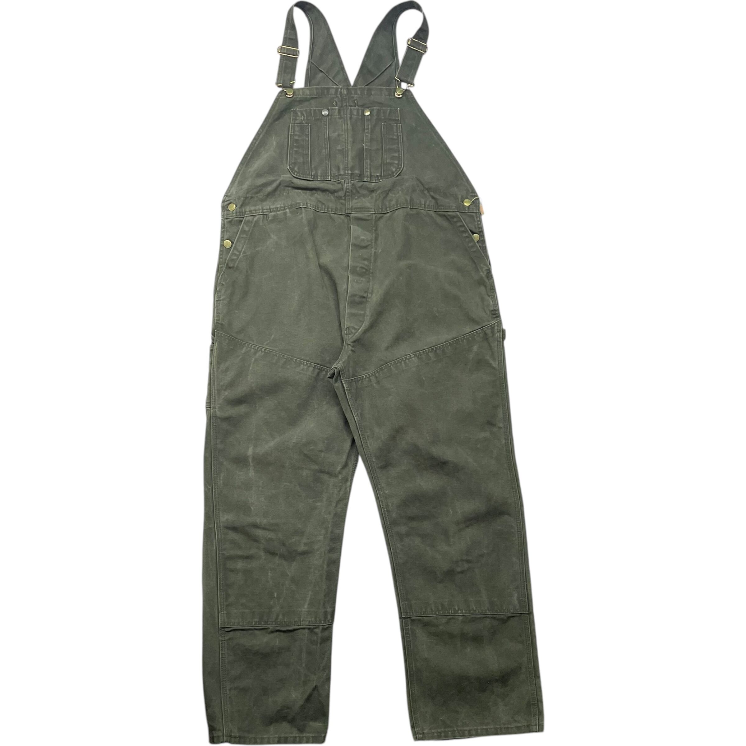 《実寸W45 L30》BIG SMITH オーバーオール ダブルニー モスグリーン USA製 no.7001