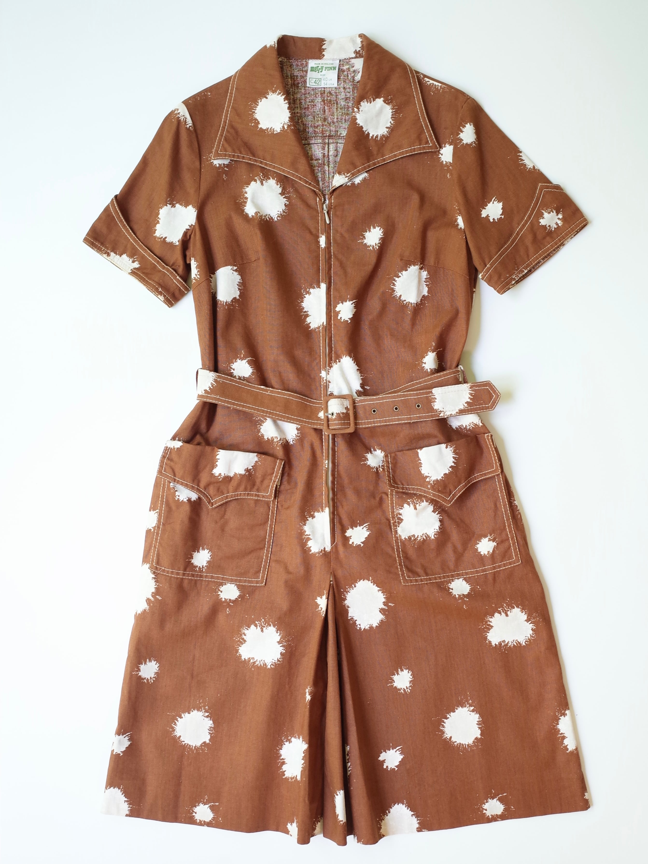 Finland pattern belted dress