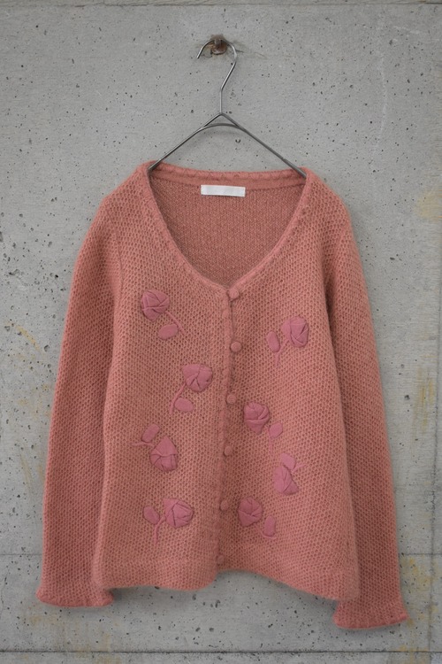 pink mohair cardigan