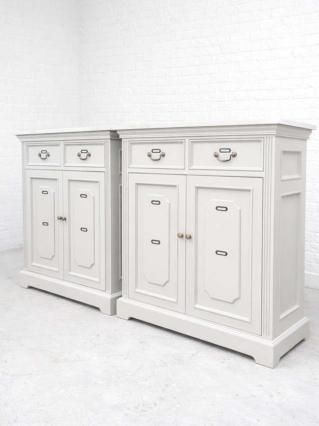 両面化粧間仕切り兼収納キャビネット (大理石天板・アンティーク調家具)W900 輸入住宅向け家具