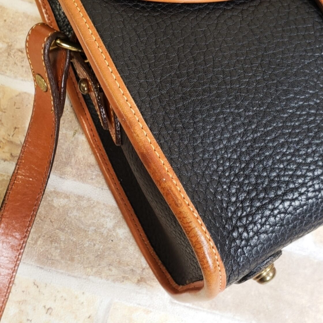 美品】DOONEY&BOURKE ショルダーバッグ レザー 茶 ゴールド金具 楽天 