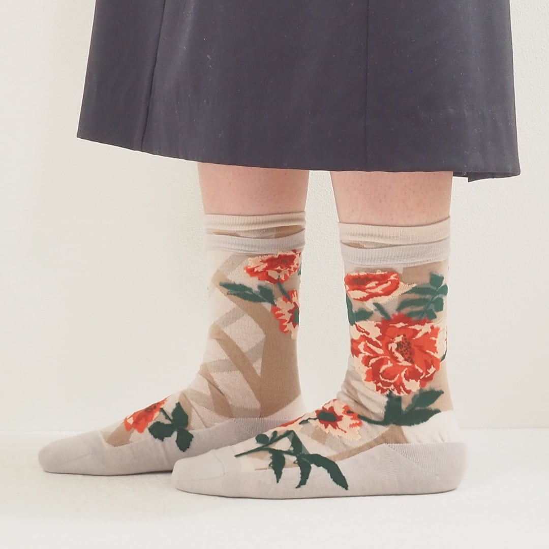 新品　andè　アンデ　靴下　23～25cm　日本製　花 ミモザ ウララカ 新品 andè アンデ 靴下 23～25cm 日本製 花 ミモザ ウララカ - メルカリ