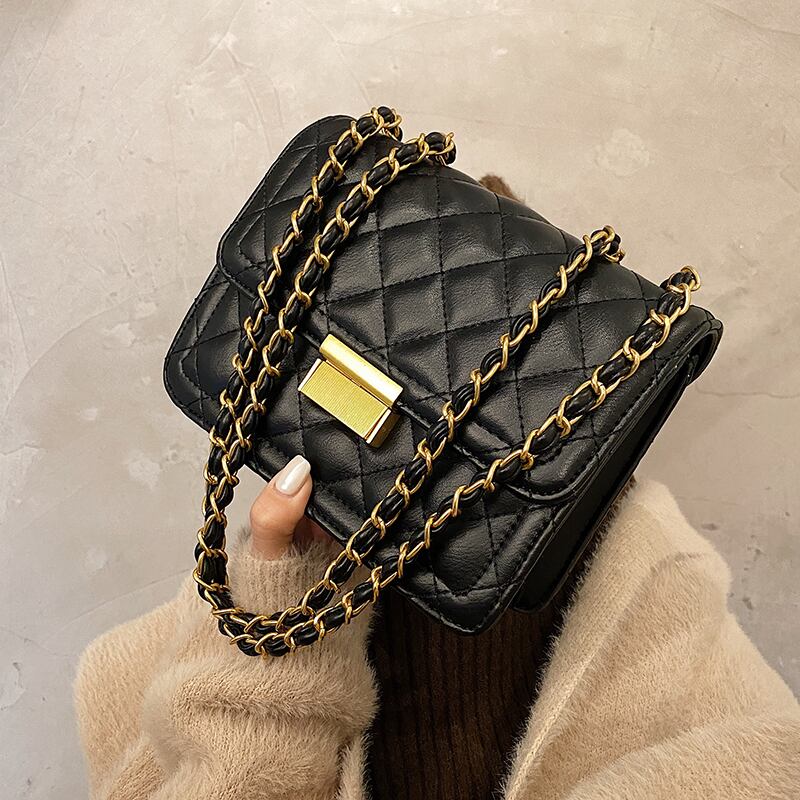 スタンダードオータムウィンターチェーン レトロ 秋物 冬物 スクウェア メッセンジャーバッグ 手作りハンドバック57329846288