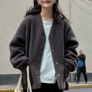 no collar fleece jacket　j-0169