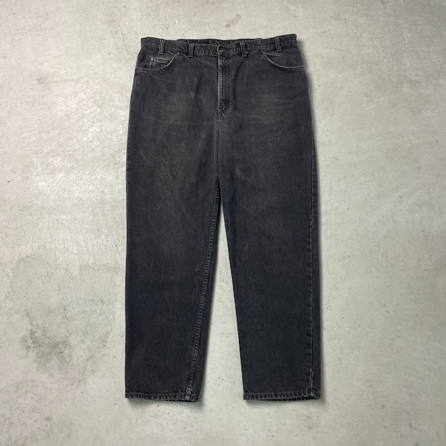 90年代 カナダ製 Levi's リーバイス 634 オレンジタブ テーパード バギーデニム デニムパンツ メンズW42 古着 ワイドデニム VINTAGE ヴィンテージ  黒【デニムパンツ】/ブラック