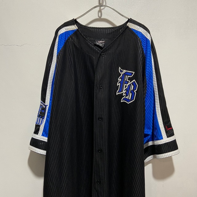 『送料無料』FUBU フブ　90s 半袖ベースボールシャツ　ワッペンロゴ　6XLビッグサイズ