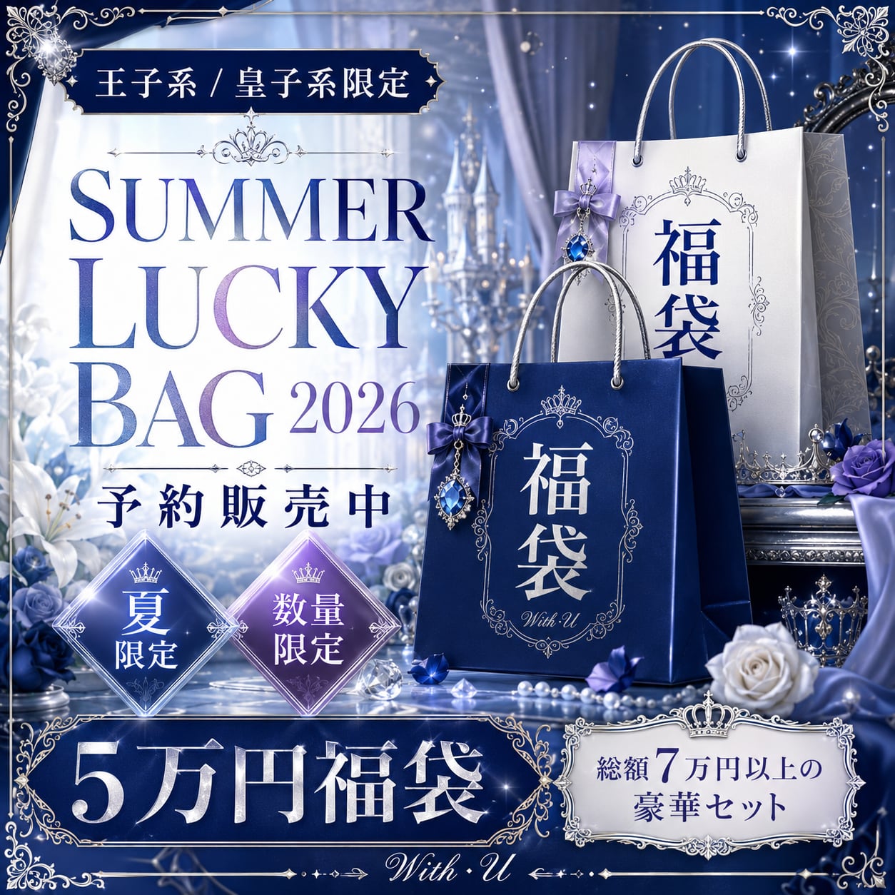 王子系福袋 2026夏限定 総額7万円以上 皇子系ラグジュアリー豪華セット(準備中)