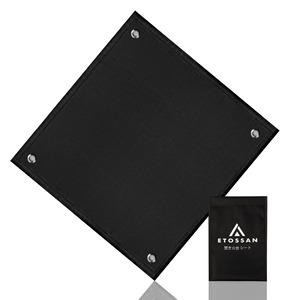 【特価処分】焚き火シート 黒 56×60cm スパッタシート ハトメ付き 耐火 耐熱 防炎 溶接 ガラス繊維 薪ストーブ バーベキュー 焚火シート 焚き火 焚火 BBQ キャンプ 防火シート…