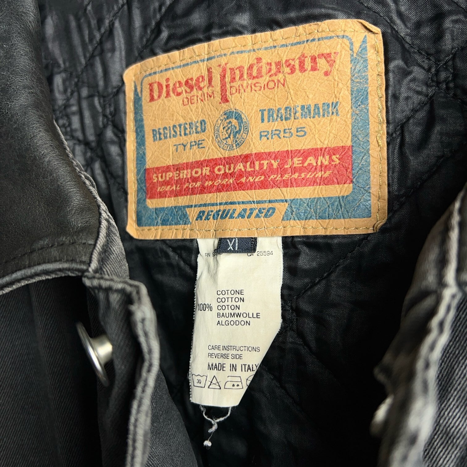 DIESEL ブラックコーティングデニムジャケット DIESEL デニム ジャケット ブラック
