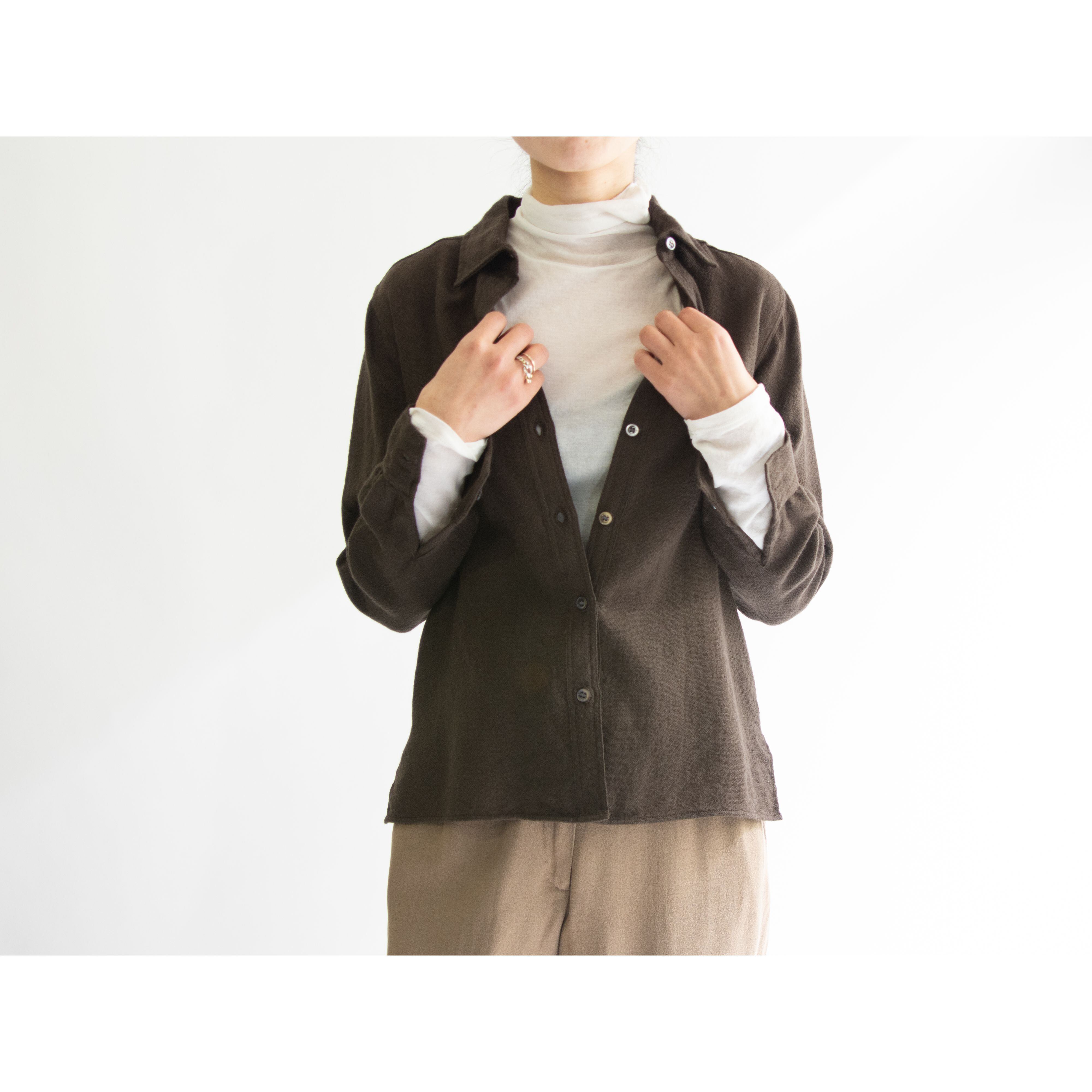 【DONALD DAVIES】Made in Ireland 70-80's 100% Wool Woven Shirt（アイルランド製 ウールシャツ ブラウス）