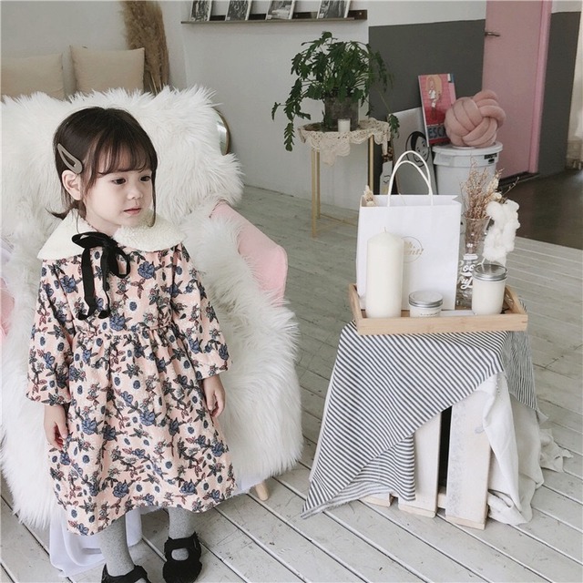 秋冬 裏起毛 花柄 ワンピース 男の子 女の子 Lovely Baby 80 130cm 子供服 可愛い キッズ Coolkids 秋冬 裏起毛 花柄 ワンピース 男の子 女の子 Lovely Baby 80 130cm 子供服 可愛い キッズ Coolkids