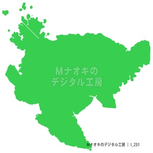 少しゆるい佐賀県地図 フチなし 【I_231】　A slightly loose map of Saga Prefecture without borders
