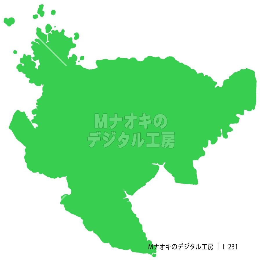 少しゆるい佐賀県地図 フチなし 【I_231】　A slightly loose map of Saga Prefecture without borders