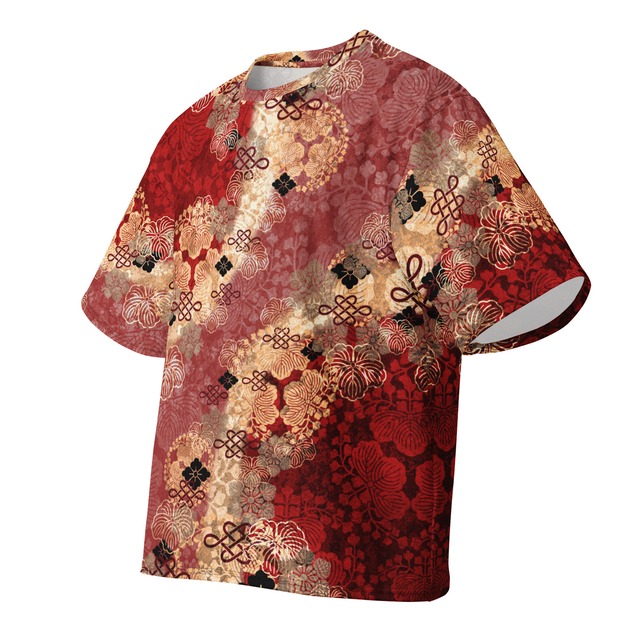 和紋様装飾　桃紅　和柄ユニセックス 180G Performance Tシャツ