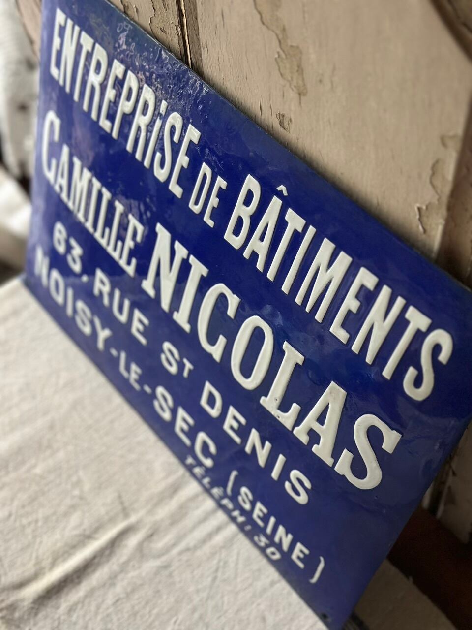 フレンチブルー ホーロー看板 Camille Nicolas | Brocante de La