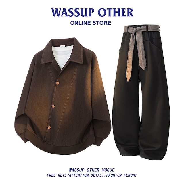 【WSシリーズ】★トップス★ ユニセックス 3color POLOシャツ 長袖 Vネック 黒 ピンク カジュアル