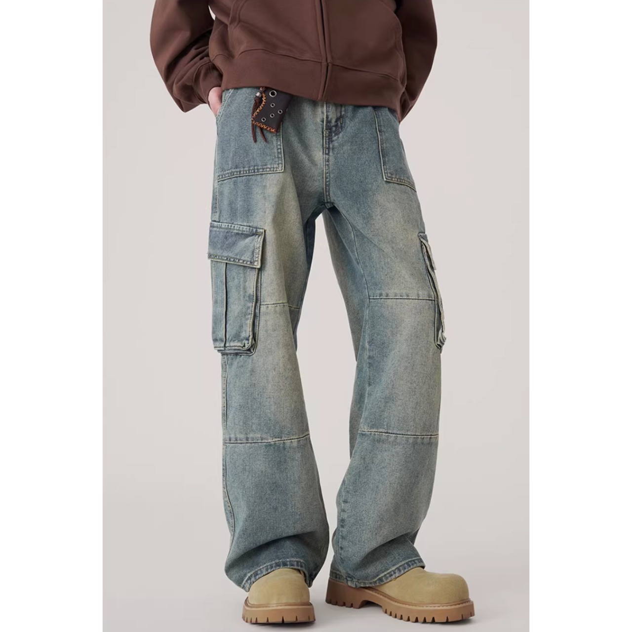 カーゴポケット フルレングスデニムパンツ af0457