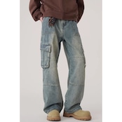 カーゴポケット フルレングスデニムパンツ af0457