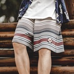 Stripe-patterned knit Bermuda shorts ◇H0052