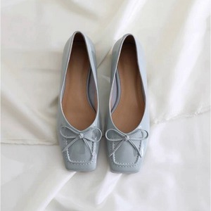 Gold heel round toe shoes(2color)