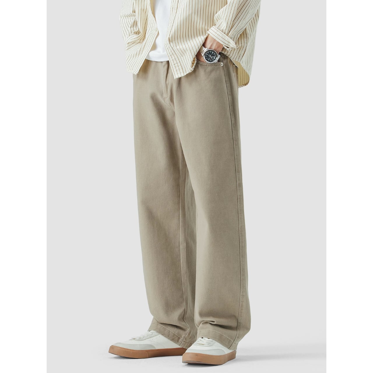 ルーズフィット ワイドレッグ 5ポケットパンツ 00078