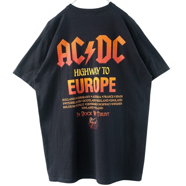 希少】ACDC Tシャツ バンドT ファイヤー ツアーT 2015年 入手困難 - T