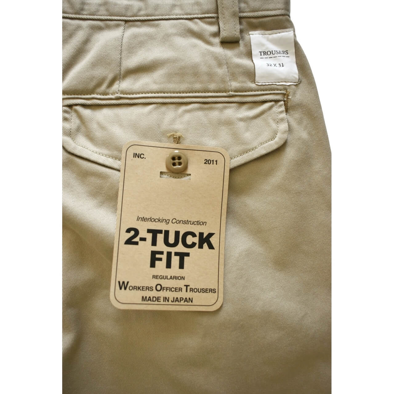 WORKERS / Officer Trousers 2Tuck 10oz No-1 Khaki Chino