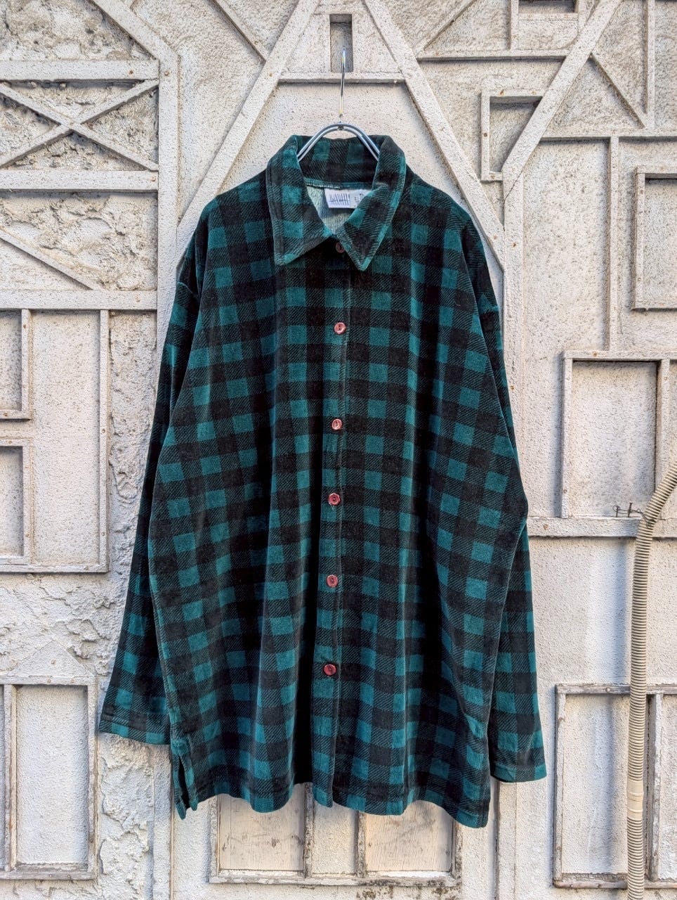 "JASON MAXWELL" velour check shirt