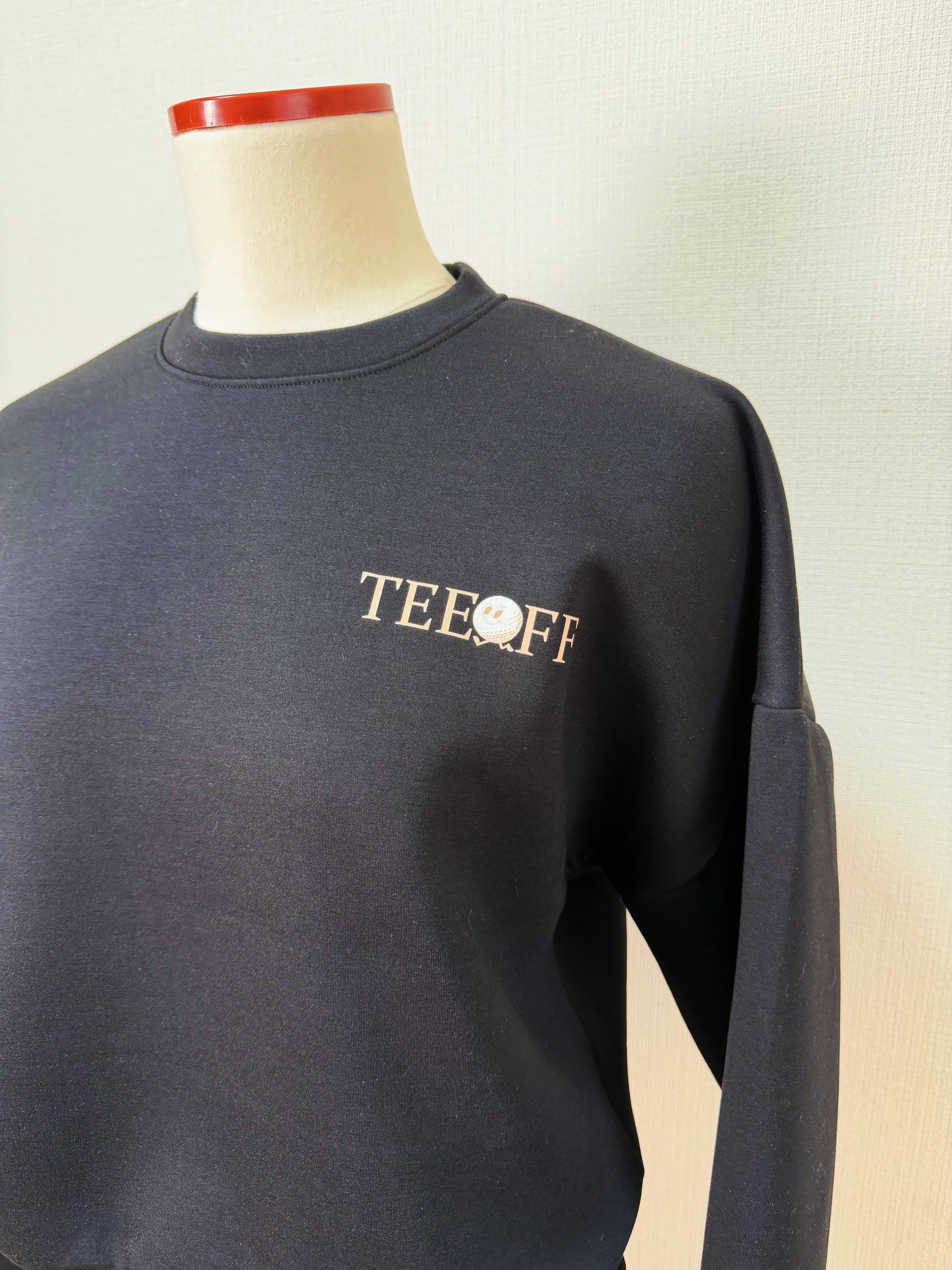 即納＊Teeoff Graphic Golf Sweatshirt （Ivory / Black