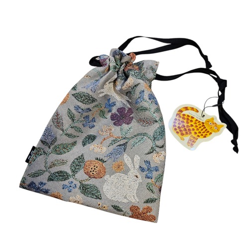Matsuo Miyuki Drawstring bag Plants-Rabbits
