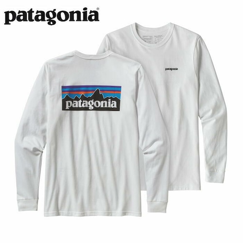 パタゴニア PATAGONIA Tシャツ 長袖 ロンT メンズ ロングスリーブ P-6ロゴ レスポンシビリティー 38518 White 【正規取扱店】