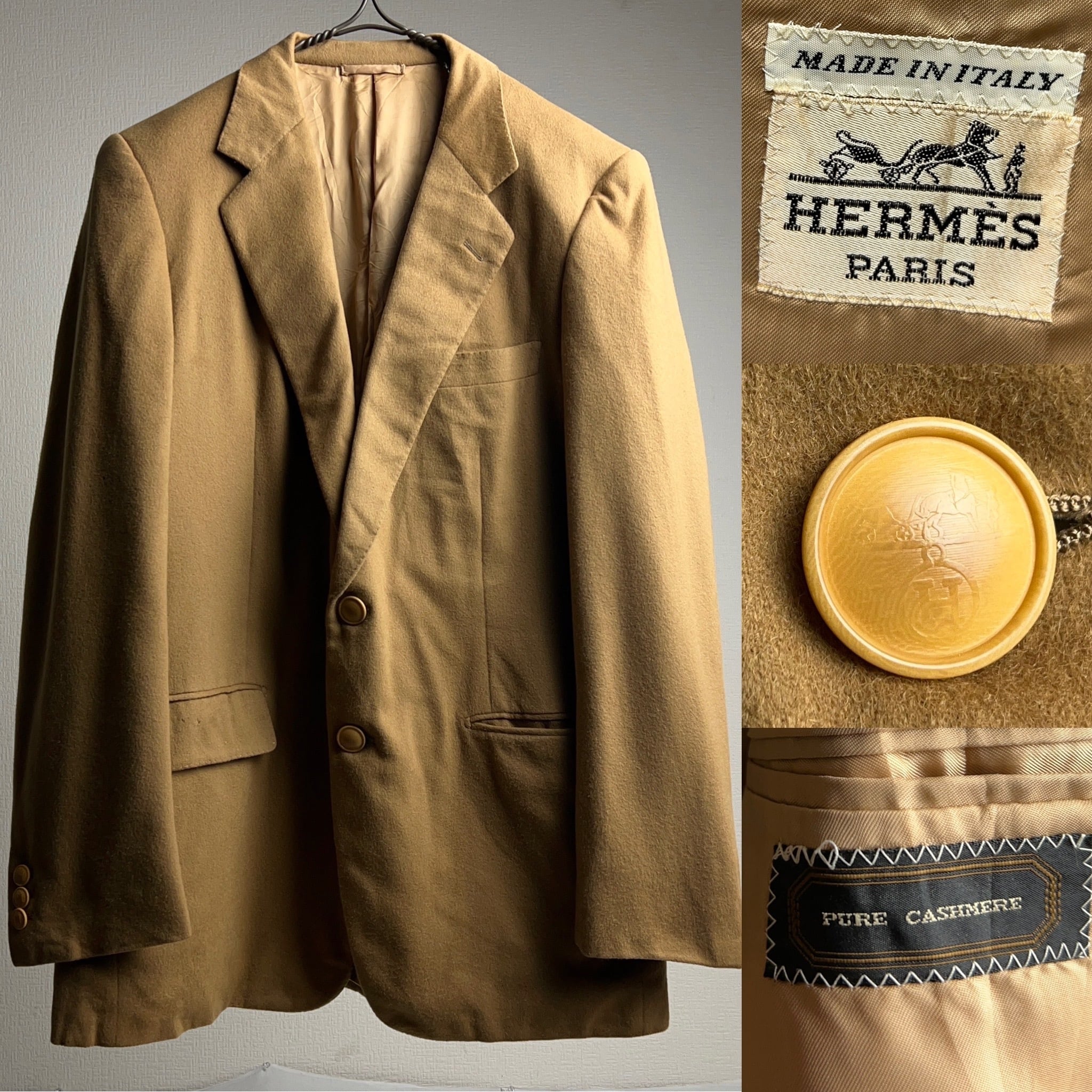 Vintage “HERMES” Cashmere Tailored Jacket ITALY製 エルメス 