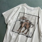 90s USA　両面プリント　アニマル　犬　Tシャツ　ホワイト　L 古着