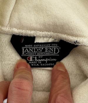-LANDS' END BY Champion- Vintage 80s L Reverse Weave Hoodie made in USA