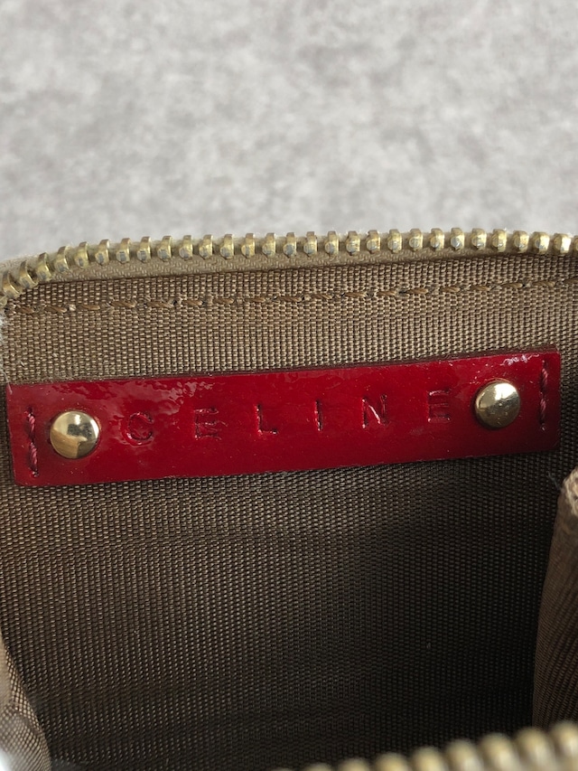CELINE セリーヌ ブラゾン コインケース ベージュ トリオンフ ジャガード vintage ヴィンテージ オールド nrkpks