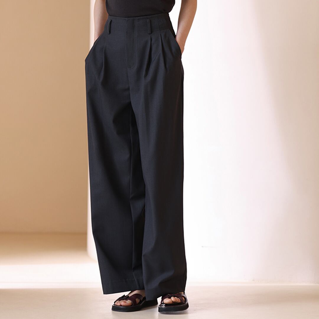 ダブルタックワイドコクーンパンツ K0235