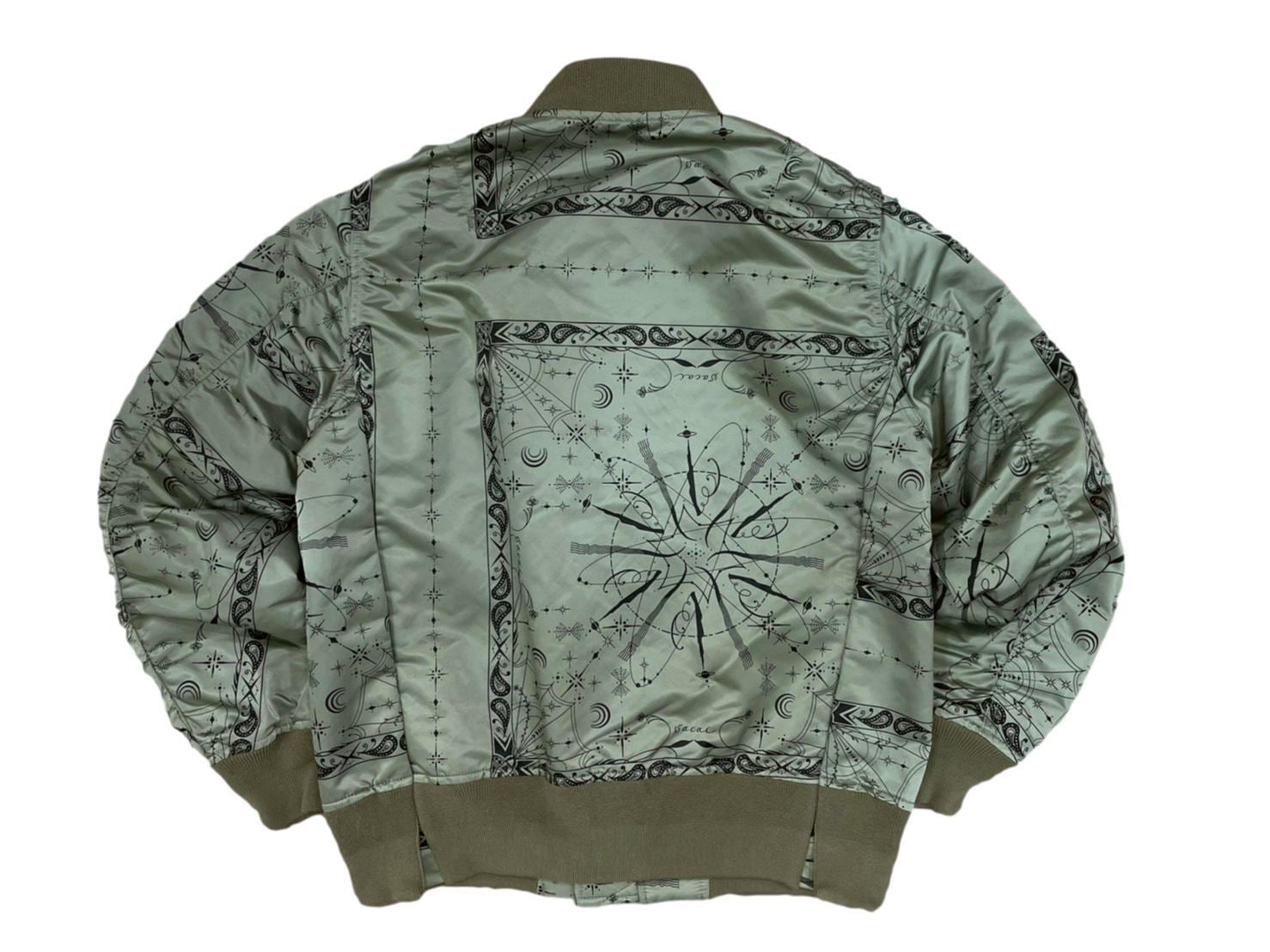 SACAI 20-02329M × Dr.Woo BANDANA PRINT MA-1 BOMBER JACKET OLIVE 2 