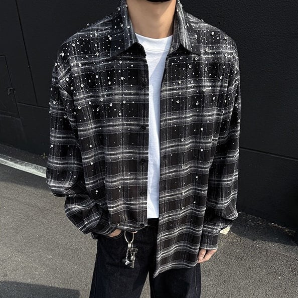 シャイニー チェックオーバーシャツ 1color MTO0414