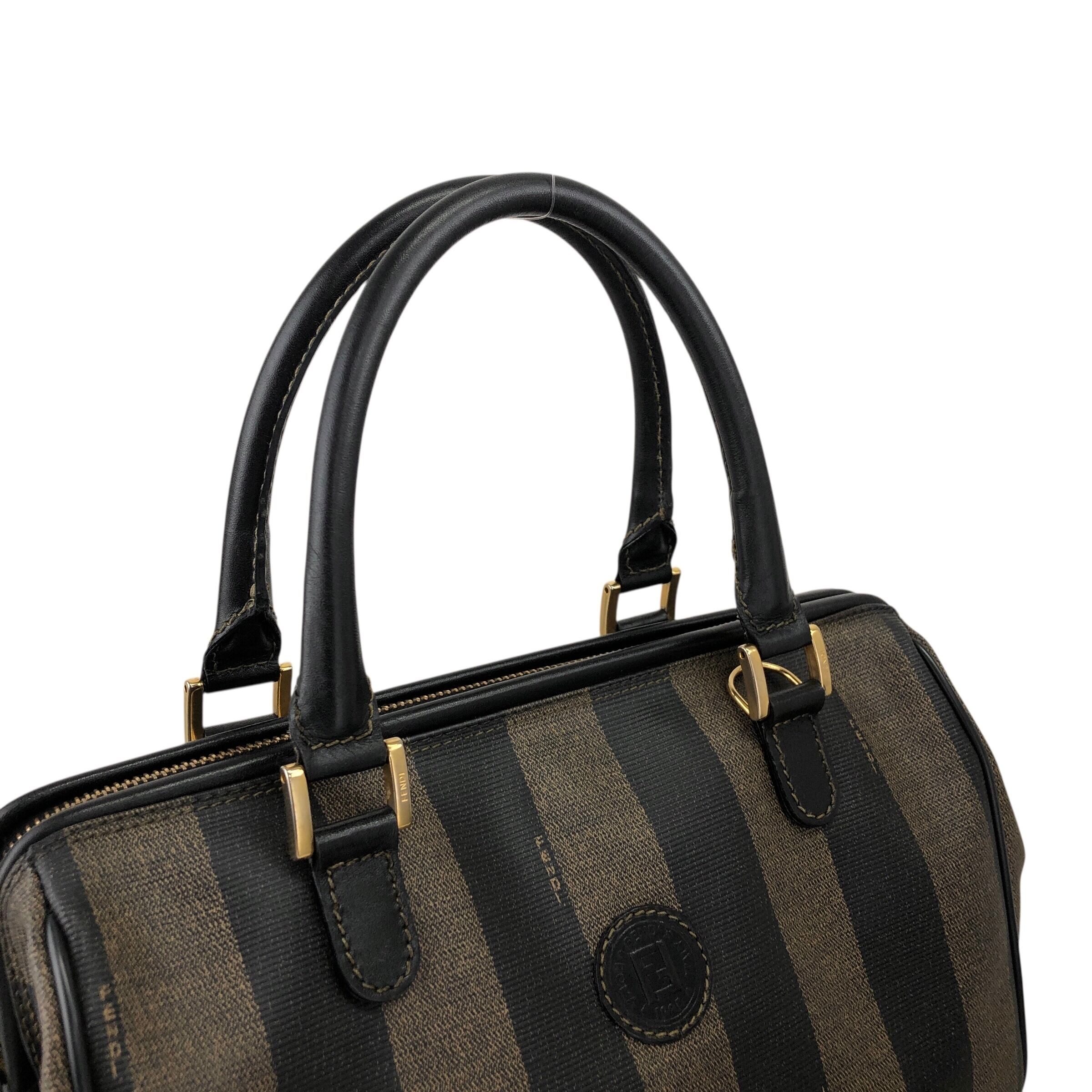 FENDI フェンディ ショルダーバッグ ブラック ロゴ ミニボストン PVC