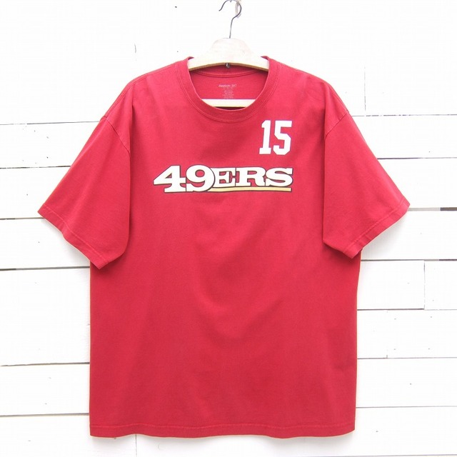 Reebok リーボック San Francisco 49ers Crabtree #15 プリントTシャツ レッド メンズ Lサイズ