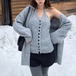【2点セット】3色／ボタンニットキャミ＋ビッグシルエットカーデ ・12603