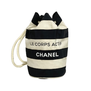 CHANEL シャネル ボーダー 巾着ショルダーバッグ 8172-202208