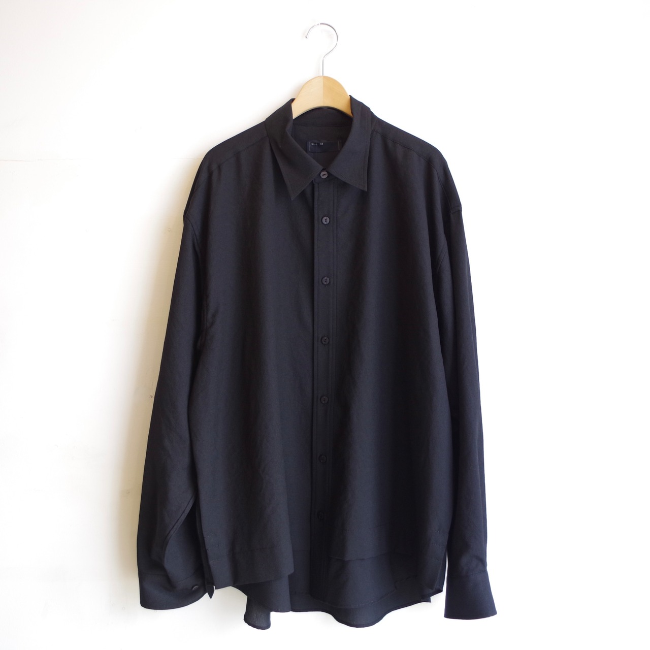 meanswhile Side Slit Open Collar L/S SH