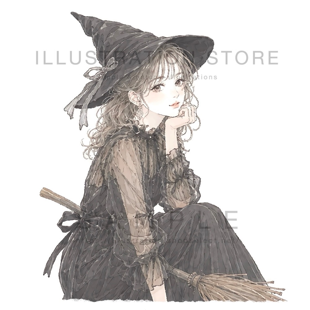 ハロウィン・魔女のイラスト素材