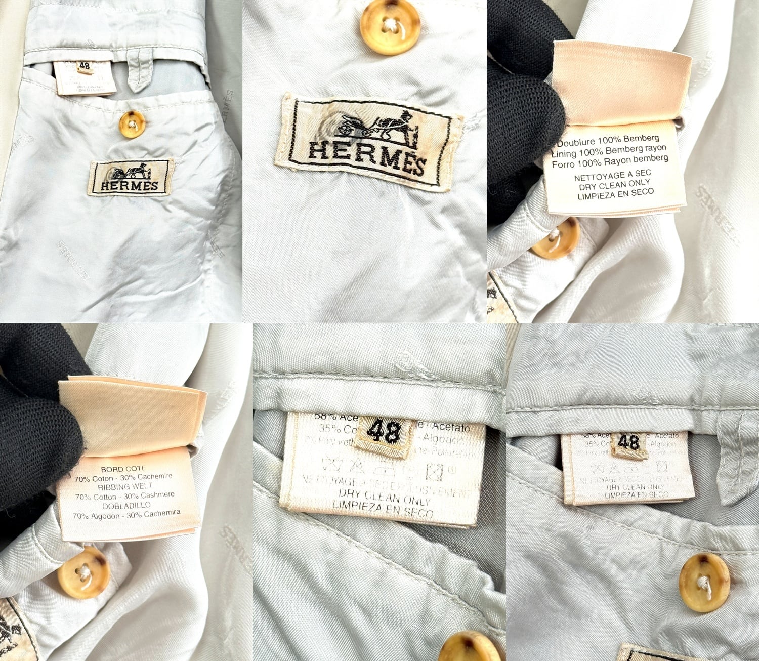 HERMES エルメス スウィングトップ Wジップ ジャケット 48 レザー